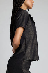 Disco Short Sleeve Top in Black