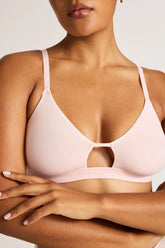 Cloud Cotton Cutout Bra in Shell