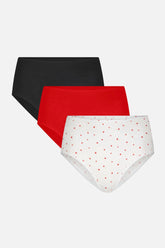 Cloud Cotton High Brief in Black Cherry (Pack)