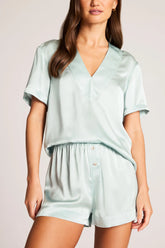 Eclipse Washable Silk V-Top in Mist