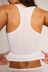 Whipped Racerback Tank in White