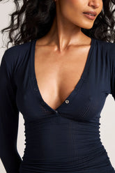 Whipped Henley in Navy