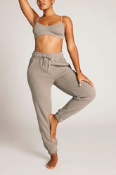Waffle Knit Jogger in Mink