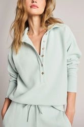 Waffle Knit Pullover in Mist
