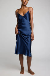 Eclipse Washable Silk Slip in Navy