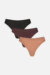 Cloud Cotton Low Thong in Deep (Pack)
