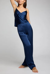Eclipse Washable Silk Track Pant in Navy