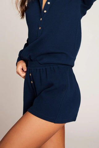 Waffle Knit Short in Navy