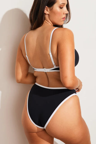 Swim French Cut Bottom in Black + White