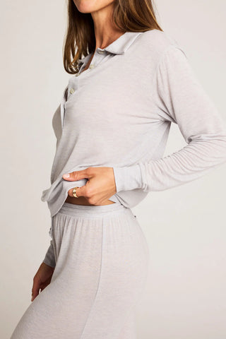 Fino Featherweight Cashmere Polo in Heather Grey