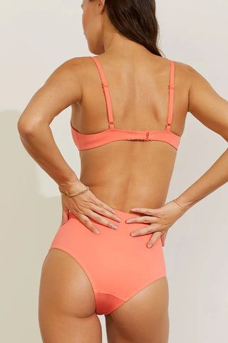 Swim Crop Top in Coral