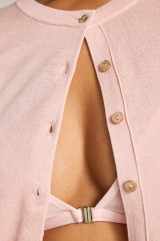 Silk Cashmere Cardi in Shell