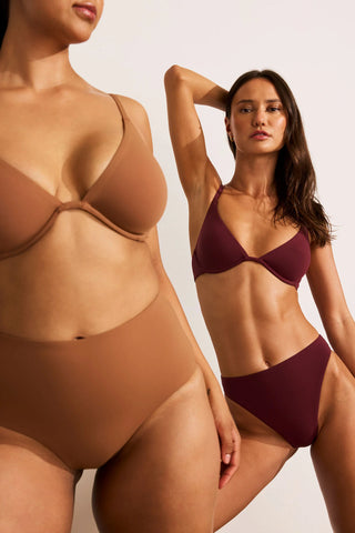 Swim Plunge Top in Fawn