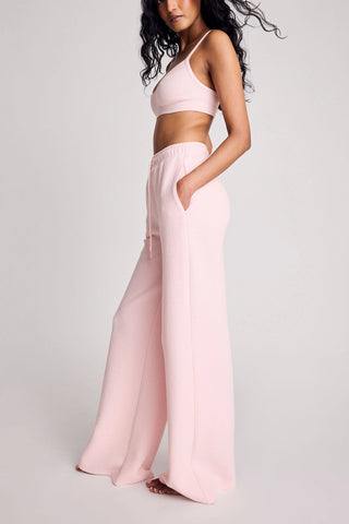 Waffle Knit Track Pant in Shell