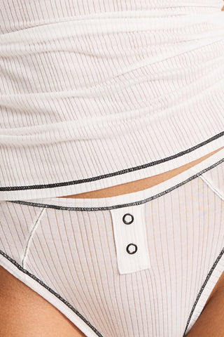 Whipped French Cut Brief in White + Black