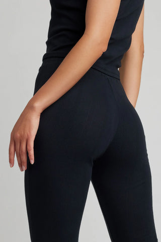 Pointelle Flare Pant in Black