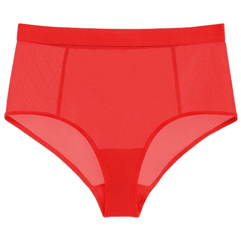 Sieve High-Waist Brief in Cherry