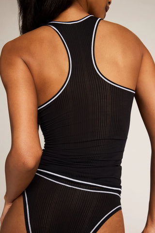 Whipped Racerback Tank in Black + White