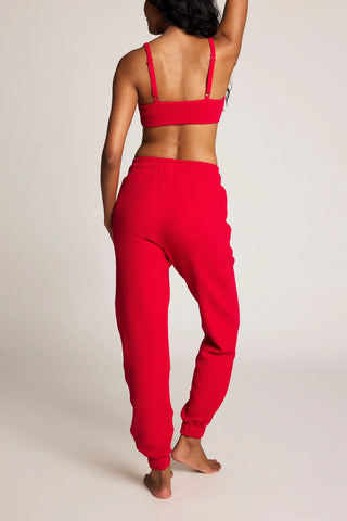 Waffle Knit Jogger in Cerise