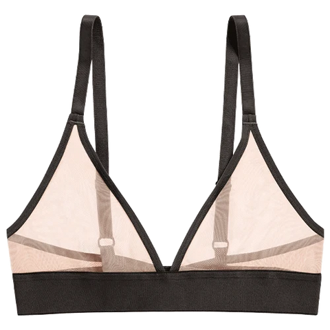 Sieve Triangle Bra in Buff + Black