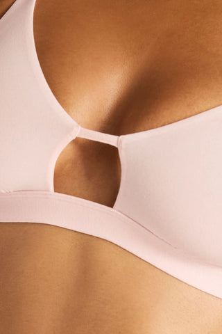 Cloud Cotton Cutout Bra in Shell