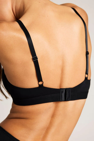 Cloud Cotton Cutout Bra in Black