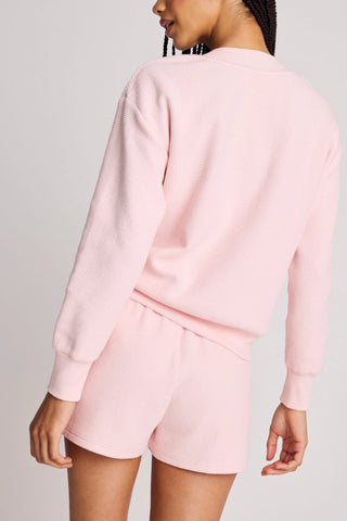 Waffle Knit Deep V in Shell