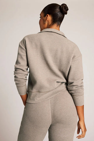 Waffle Knit Pullover in Mink