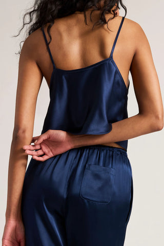 Eclipse Washable Silk Button Cami in Navy