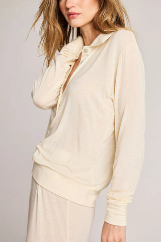 Fino Featherweight Cashmere Polo in Cream