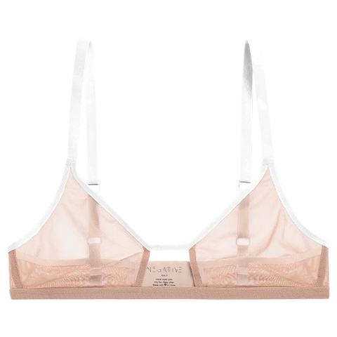 Sieve Cutout Bra in Buff + White