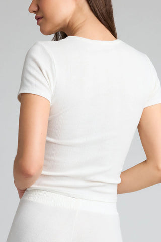 Pointelle Baby Tee in White