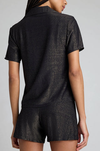 Disco Short Sleeve Top in Black