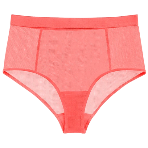 Sieve High-Waist Brief in Coral