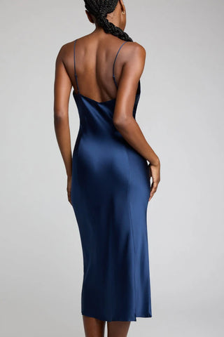Eclipse Washable Silk Slip in Navy