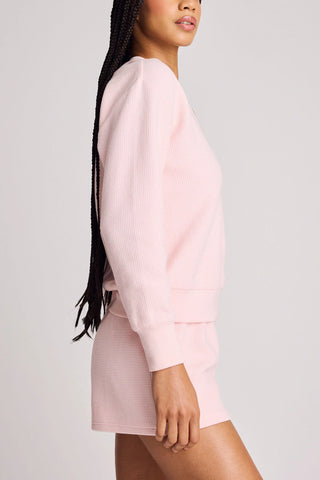 Waffle Knit Deep V in Shell