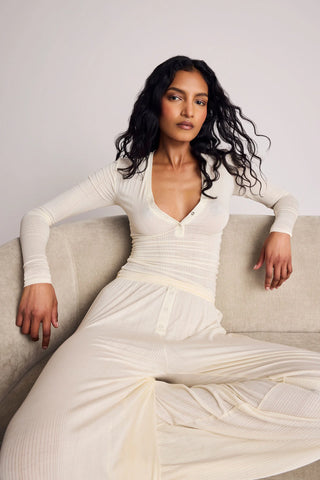 Whipped Track Pant in Cream