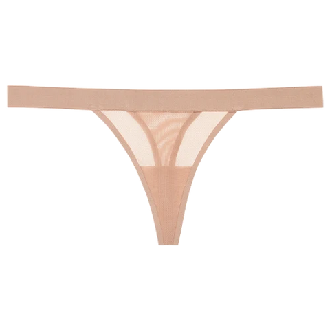 Sieve Thong in Buff