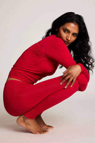 Whipped Long Underwear in Cerise