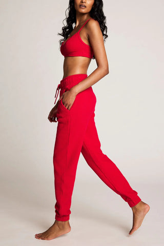 Waffle Knit Lounge Bralette in Cerise
